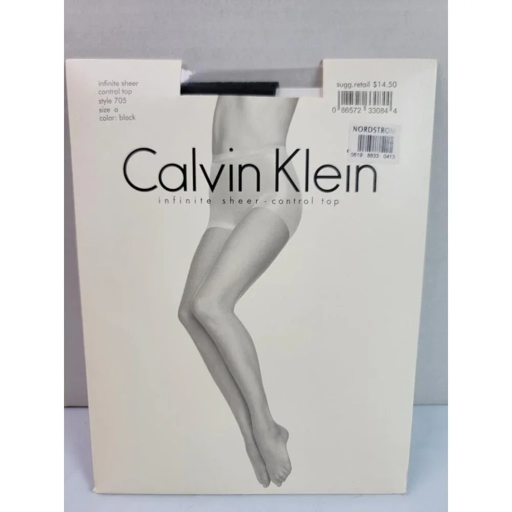 Calvin Klein Infinite Sheer Control Top Tights Style 705 Size A Black Pantyhose